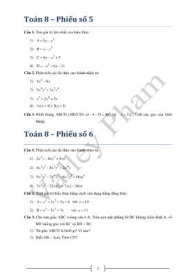 Toán 9  Phiếu số 5